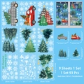 Christmas window stickers set with red truck, Santa, and snowflakes, 9 sheets 93 pieces - 20x30cm x 9 Sheets / Colorful Christmas Truck (SD028)