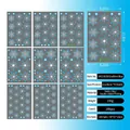 9-sheet set of gradient blue snowflake static window clings with 198 double-sided decals - Gradient Blue