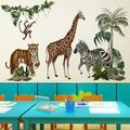 Adesivi murali animali della giungla con tigre e giraffa per cameretta dei bambini - Animali della Giungla (CH39123AB)