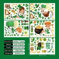 Details von 133 St. Patrick's Day Fensterbildern mit beidseitigen irischen Motiven - 5 Blätter Feiertags-Aufkleber-Set (SP23006)