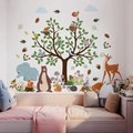 Adesivi murali con animali della foresta e albero per decorazione camera bimbi - Casa della Foresta B (CH39144AB)