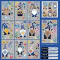 Detalle de 9 hojas de pegatinas estáticas de gnomos marinos con peces y tortugas - Serie Gnomo Oceánico
