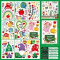 Teacher Appreciation Week window decals with 9 designs including rainbow and apple motifs - 9-Sheet Set (JSJ23001)