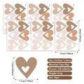 Lot de 36 stickers muraux cœur aux tons chauds sur film adhésif transparent - Style Cœur A (CH21001)