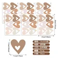 Set of 36 warm-toned heart wall stickers in earth colors on transparent adhesive film - Heart A Style (CH21001)