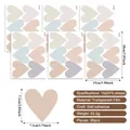 36-piece macaron heart wall stickers in soft blue, pink, and beige for kids room - Heart C Style (CH21003)