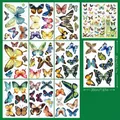 Spécifications de taille pour un lot de 9 stickers statiques papillons colorés pour vitre - Papillon Coloré (C14)