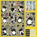 Detail of 9 graduation gnome window clings with dimensions and double-sided print design - Graduation Static Cling Set (BYJ23001)