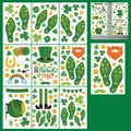 Detail of 9-sheet St. Patrick's Day clover window clings with 148 self-adhesive decals - S11 Style (148 Pcs) / 20x30cm x 9 Sheets