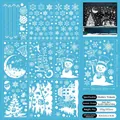 Christmas colorful reindeer snowman window cling set with 9 sheets of 202 double-sided decals - Christmas Bauble & Tree (A012) / 20cm*30cm (Set of 9 Sheets)