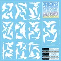 Set of 9 bird silhouettes window clings 37 pieces double-sided printed static stickers - 9pcs/Set / White (CJ23004)