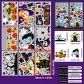 9-piece Halloween static window clings set featuring 202 decals of ghosts and pumpkins - Mixed Holiday Elements Style (W14)
