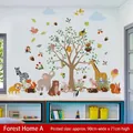 Stickers muraux animaux de la forêt A pour chambre d'enfant déco lion zèbre 90x71cm - Maison de la Forêt A (CH39143AB)