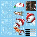 Set of 8 double-sided static Christmas window clings with Santa and reindeer motifs - Set A (8 Sheets per Set/322 Pcs)