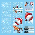 Christmas snowman and snowflake window stickers set with 8 double-sided static film sheets - Set (8 Sheets) / Christmas Window Clings Set