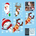 Dettagli dei 77 adesivi statici natalizi con motivi di Babbo Natale e renne per vetrine - Set da 4 fogli (21x29cm) / Adesivi per finestre di Natale