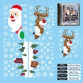 Double-sided printed Christmas window decals showing Santa and reindeer designs - 21x29cm (4 Sheets Set) / Christmas Window Static Sticker
