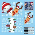 Detailed sheet of 96 Christmas window stickers with Santa, reindeer and snowman decals - Set I (4 Sheets per Set/96 Pcs)