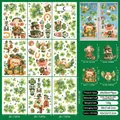 St. Patrick's Day clover window stickers with festive animals and coins on nine static decals - 20x30 / St. Patrick's Day Static Cling S12 (S12)