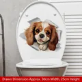 3D King Charles Spaniel Hunde-Wandaufkleber fürs Bad, Modell Dog A, Größe 30x25cm - Cavalier King Charles Spaniel (CH33135)