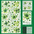 Adesivi per finestre di San Patrizio con cuccioli e trifogli, 101 pezzi fronte-retro - Stile Gnomo Multi-Elemento (S09)