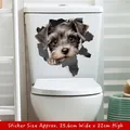 3D-Hundeaufkleber für Badezimmer, realistisches Schnauzer-Design, Typ C, 25,6x22 cm - Schnauzer (CH33137)