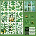Detalle de 118 pegatinas de ventana de San Patricio con gnomos y tréboles decorativos - Estilo de Elementos Mixtos Festivos (S13) / 9 piezas/Juego