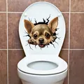 3D Chihuahua dog sticker for bathroom wall and toilet lid, 27.6cm width size - Chihuahua (CH33139)