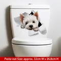 3D Westie dog decal for toilet and wall decoration, size 32cm x 26.8cm sticker - West Highland White Terrier (CH33140)