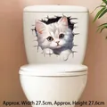 3D realistic grey tabby cat wall decal for bathroom toilet decoration 27.5x27.6cm - Grey Tabby Cat (CH33362)