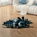 Adesivo 3D per pavimento di Halloween con creature spaventose per decorazioni - Messaggero dell'Inferno (CH39167AB)