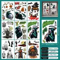 Set of 9 Halloween static window stickers with pumpkins and ghosts for party decor - Style B (Set of 9 Sheets)