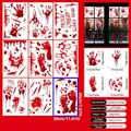9 sheets Halloween static window clings with bloody handprints and Ghostface design - Ghostface Horror Mask Style (W13)