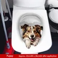 Adesivo 3D cane realistico per sedile WC, decorazione impermeabile da 23cm x 28cm - Cane