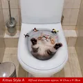 Adesivo 3D per WC con gatto tigrato arancione e farfalla, dimensioni 23x28 cm - Gatto A