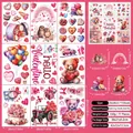 Detail of 9-sheet Valentine's Day window stickers with hearts and gnomes, 71 pieces - Mixed Holiday Style (Q06)