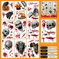 Set of 9 Halloween static window stickers with pumpkin skull designs 20x30cm - Style S (Set of 9 Sheets)