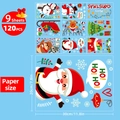 Detailed sheet size 20x30cm for 120-piece Christmas window cling stickers set - Santa Claus (Set of 9 Sheets/120Pcs)
