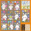 Easter electrostatic window stickers set featuring 174 pieces of rabbits and colorful eggs - Cartoon Bunny and Egg Style (FHJ23001)