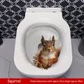 3D squirrel cartoon toilet lid sticker waterproof PVC bathroom decor decal 23x28cm - Squirrel