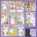 Easter bunny and colorful egg static window clings, 9 sheets set for glass decoration - Bunny and Carrot Style (FHJ23002)