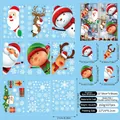 Set detallado de 9 pegatinas navideñas para ventanas con Papá Noel y 227 calcomanías más - Juego de Decoración de Pegatinas de Navidad para Ventanas / 21x29cm (9 Hojas/227 Piezas)