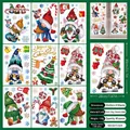 Stickers de fenêtre de Noël statiques avec gnomes et rennes, lot de 9 feuilles - Elfe de Noël (Style I - Lot de 9)