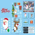 Set van 3 kerstvensterstickers met kerstman en rendier voor glasdecoratie op ramen - 21x29cm / Kerstvenstersticker Set (3 Vellen)