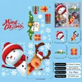 Christmas snowman and reindeer static window stickers set with 49 blue pieces decor - Christmas Window Sticker Set (3 Sheets)