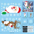 Detail view of 21x29cm Christmas window stickers set with 46 santa and reindeer decals - Christmas Window Stickers / 2 Sheets