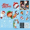 Detail of 7 Christmas window stickers set featuring Santa and Snowman in 21x29cm size - 7 Sheets Set (20*30*7 Sheets) / Christmas Static Sticker