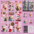 Set of 9 Christmas window stickers featuring cute cartoon cats and snowflakes - Christmas Cat Series (Set of 9 Sheets)