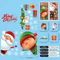 Detail von 3-Blatt 28-tlg doppelseitigen statischen Weihnachts-Fensteraufklebern mit Santa - 3 Blatt Set (21x29cm)