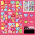 Detail van 9 vellen hartvormige raamstickers met afmetingen van 20x30cm voor decoratie - Kleurrijke Hart Bekentenis Stijl (A04)